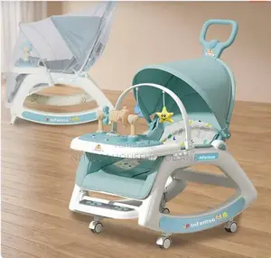 5in1 Multifuntional Baby Rocker Bouncer Dining Chair, Wheels and Music