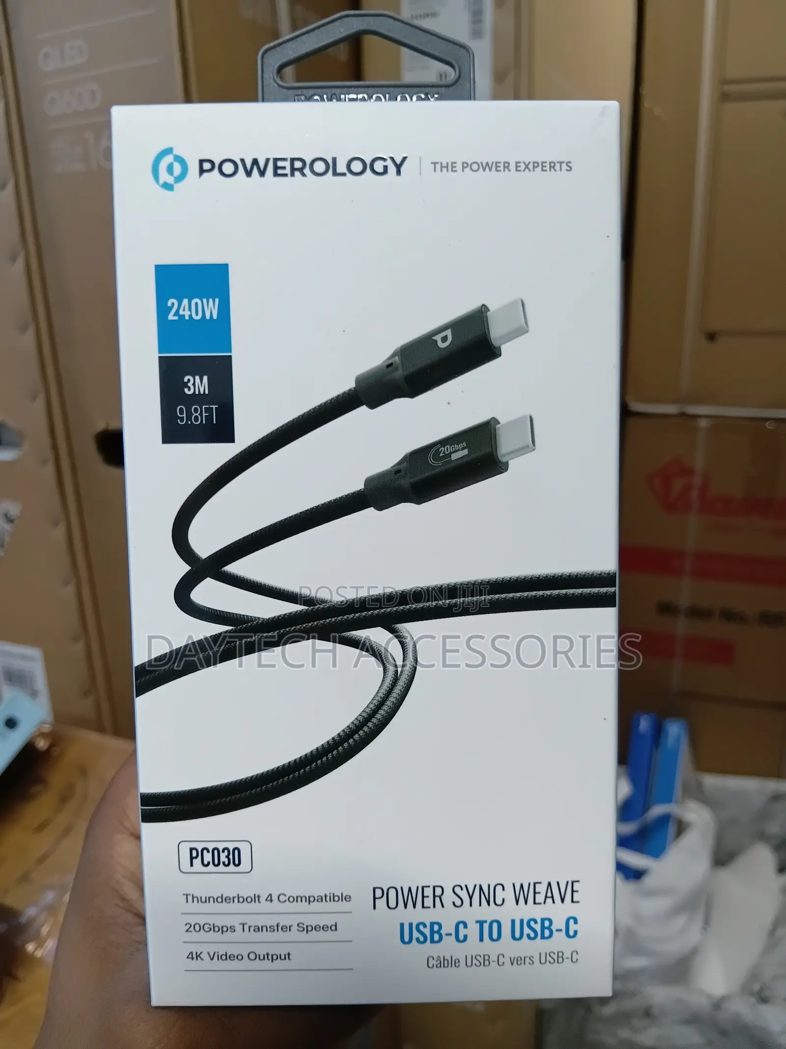 Powerology Power Sync Weave 240w Usb-C to Usb-C 3m