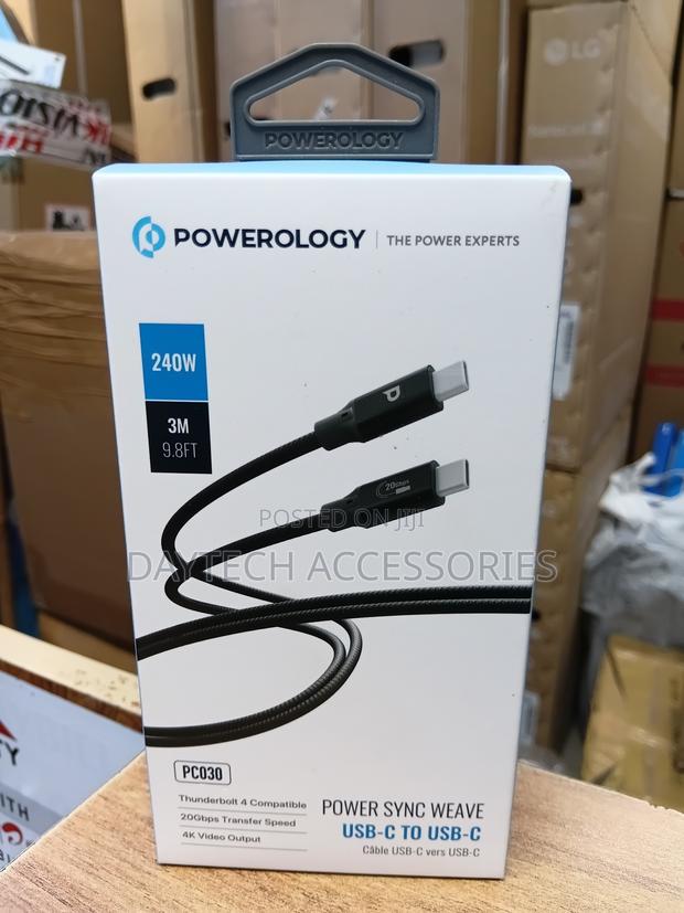 Powerology Power Sync Weave 240w Usb-C to Usb-C 3m Cable - thumbnail 2