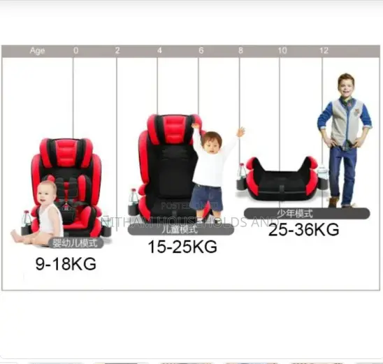 Kildo 3-in-1 Baby Car Seat Booster Height Adjustable
