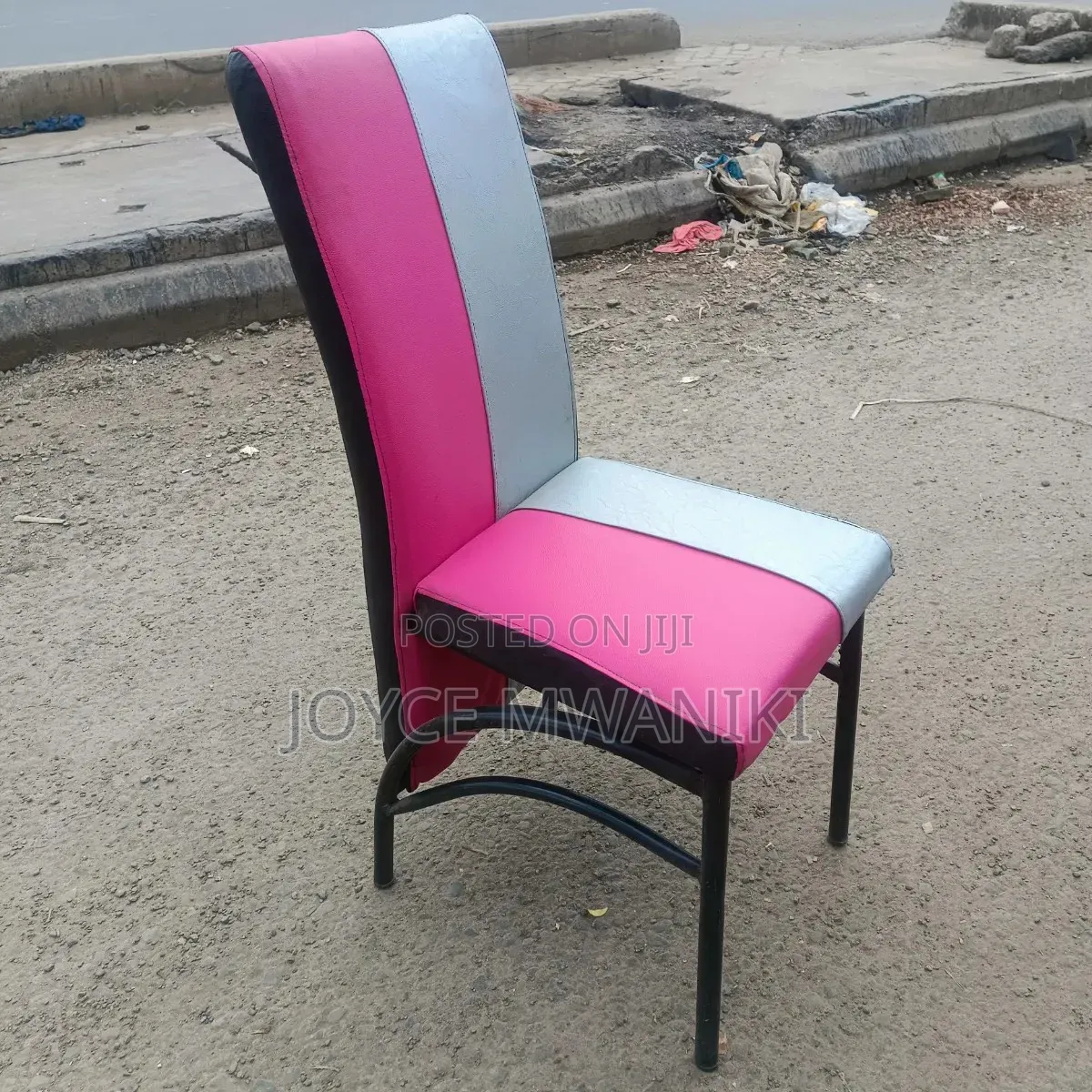 Executive Hotel Chair, Pink and Silver 
