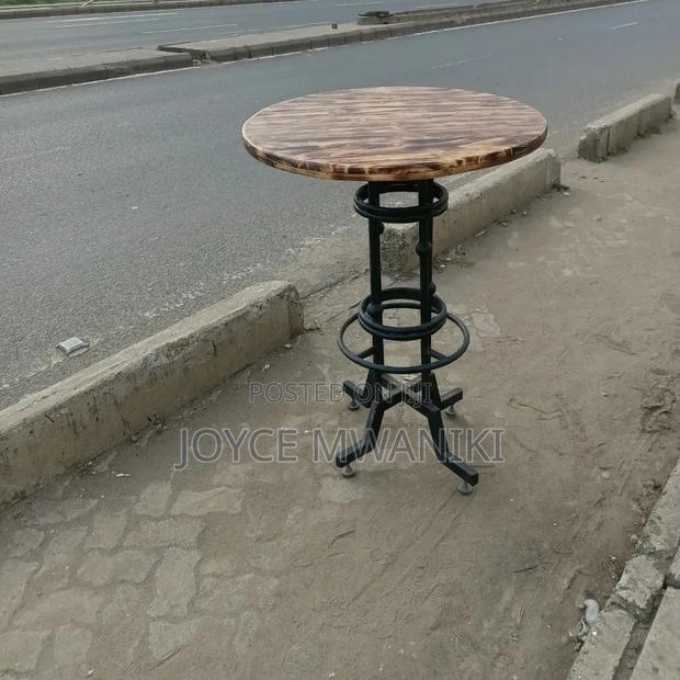 Wooden High Bar Table With Rustic Finish 