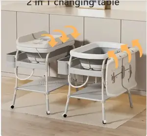 2in1baby Bathstation Changing Table Adjustable Height Folding Diaper