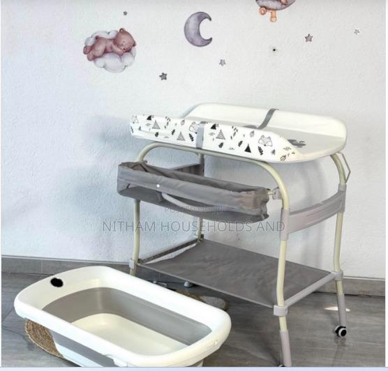 2in1baby Bathstation Changing Table Adjustable Height Folding Diaper - thumbnail 4