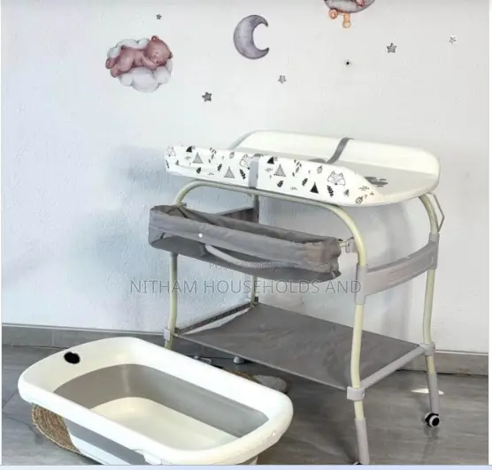 2in1baby Bathstation Changing Table Adjustable Height Folding Diaper