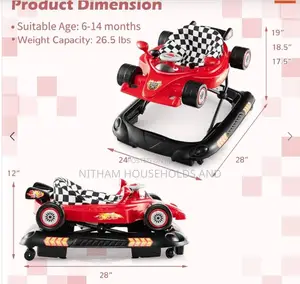 Convertible Baby Walker With 3 Adjustable Height Settings