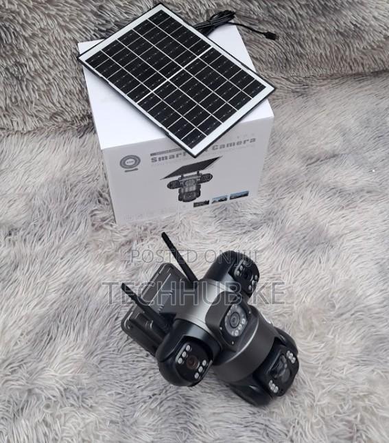 Triple Lens Outdoor Camera With Solar Panel 4g Surveillance System