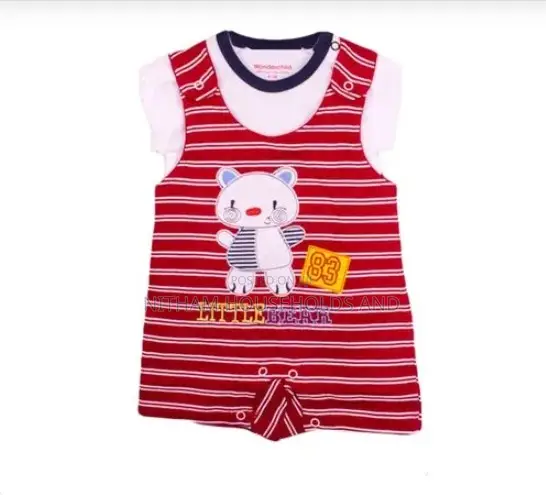 2 PC Dungaree Set( White T-Shirt and Dungaree)