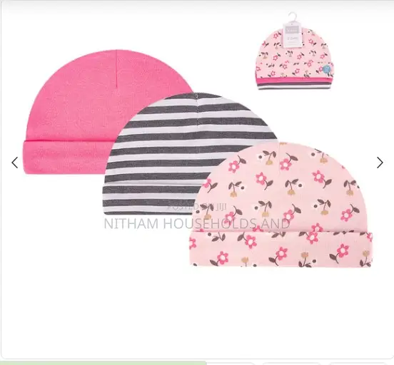 Pure Cotton Baby Hats (Set of 3)