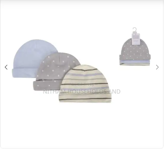 Pure Cotton Baby Hats (Set of 3)