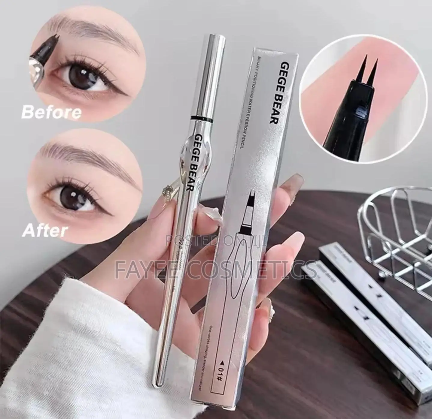 Gege Bear Waterproof 2-Prong Eyebrow Pen