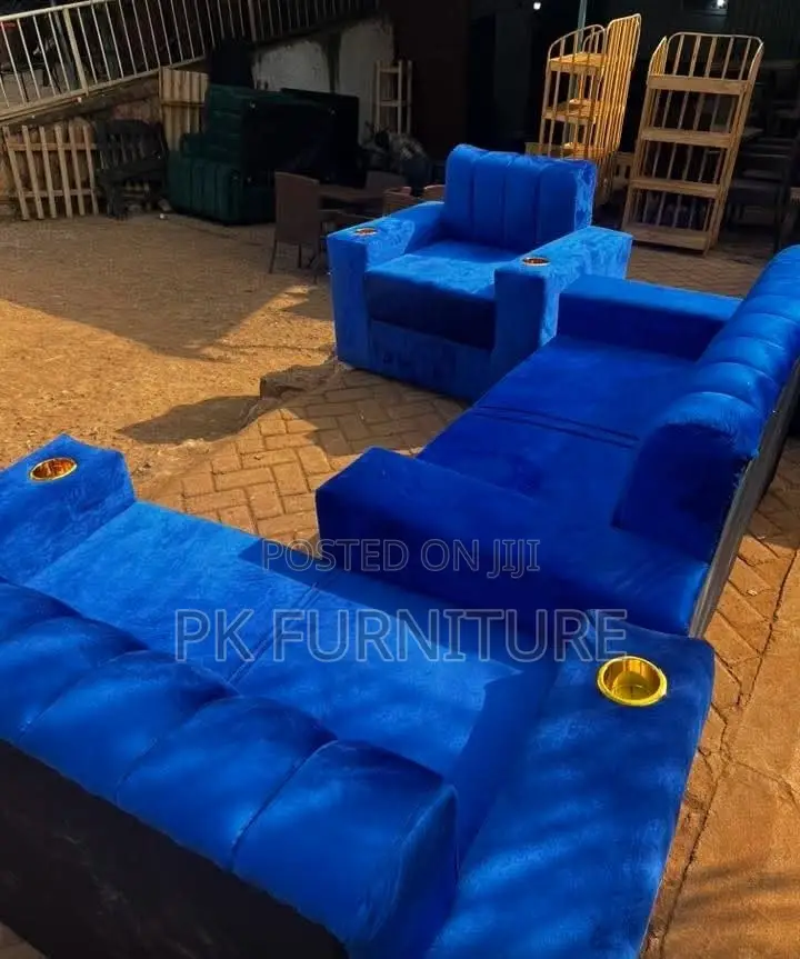Blue Velvet Sofa Set