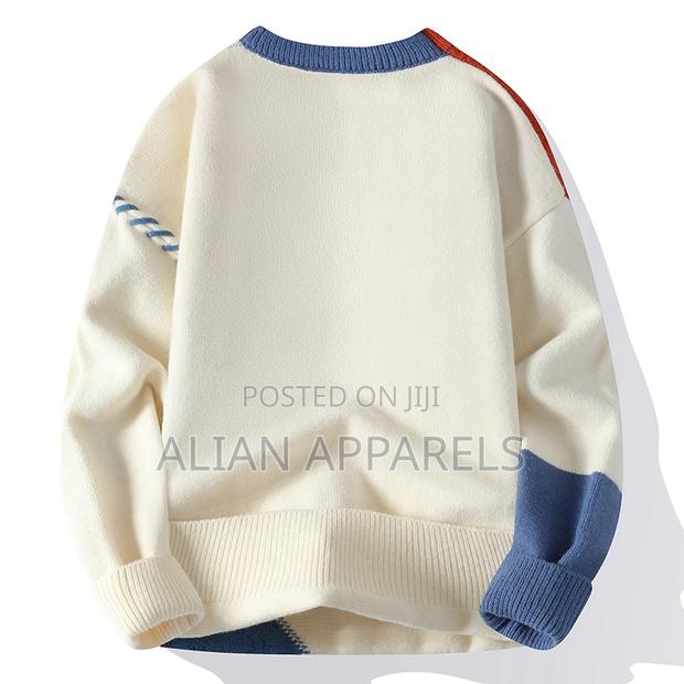 Men's Casual Block Knitted Sweater Long Sleeve Round Neck Pullover