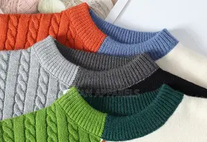 Men's Casual Block Knitted Sweater Long Sleeve Round Neck Pullover