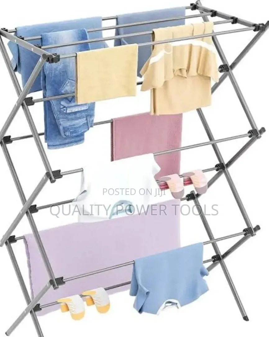 *Foldable Clothes Drying Rack, a Versatile, 3-Tier Laundry
