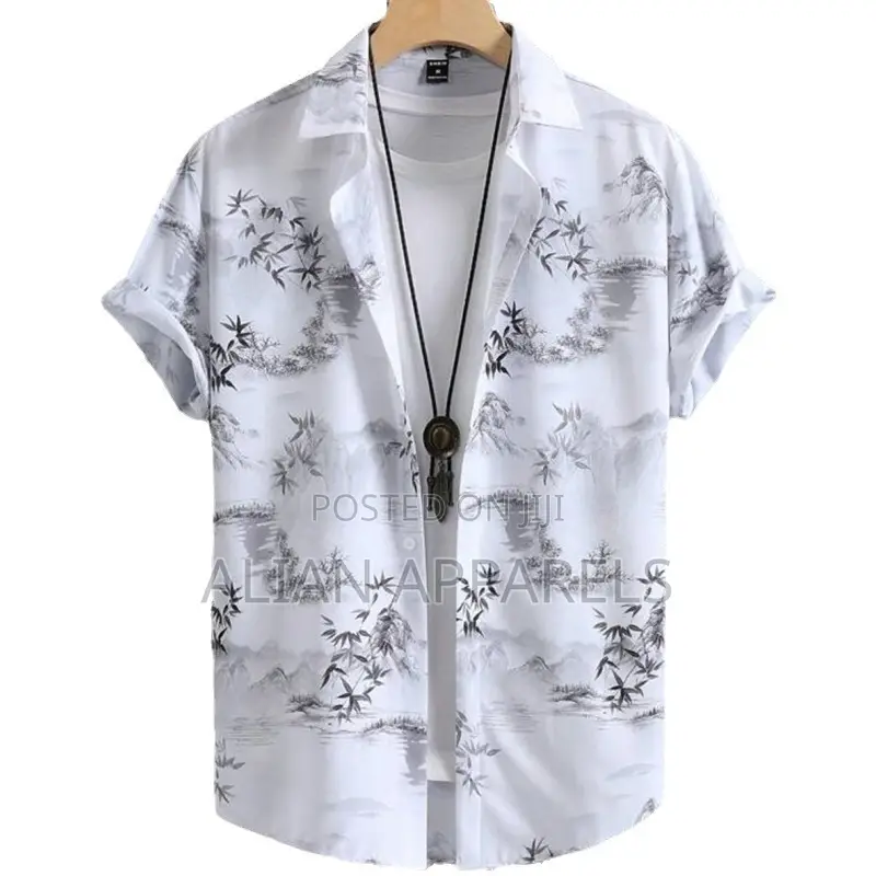 Men's Casual Short Sleeve Printed Shirt - Trendy Hawaiian Beach Top