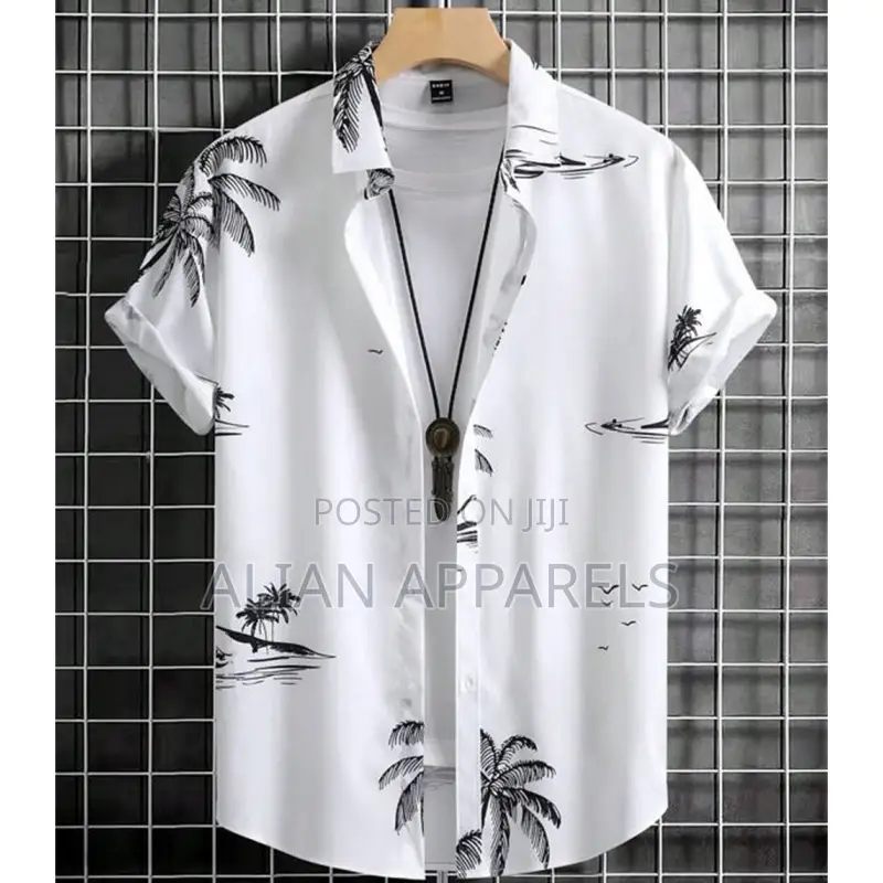 Men's Casual Short Sleeve Printed Shirt - Trendy Hawaiian Beach Top