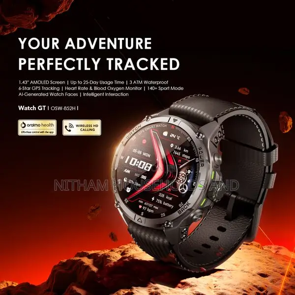Oraimo Osw-852h Watch Gt 1.43” Amoled 3atm GPS Smart Watch