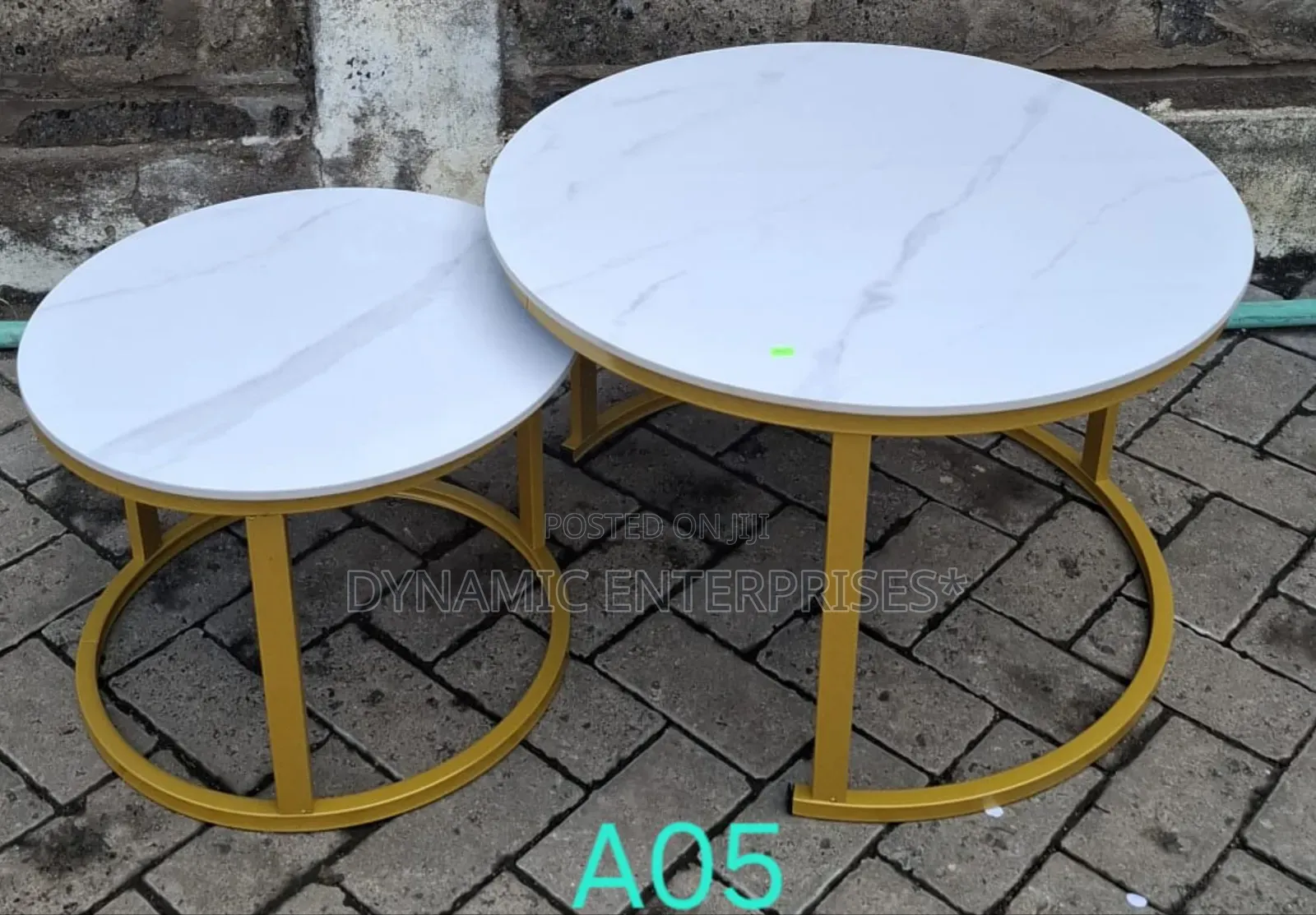 2 in 1 Gold White Nesting Coffe Table