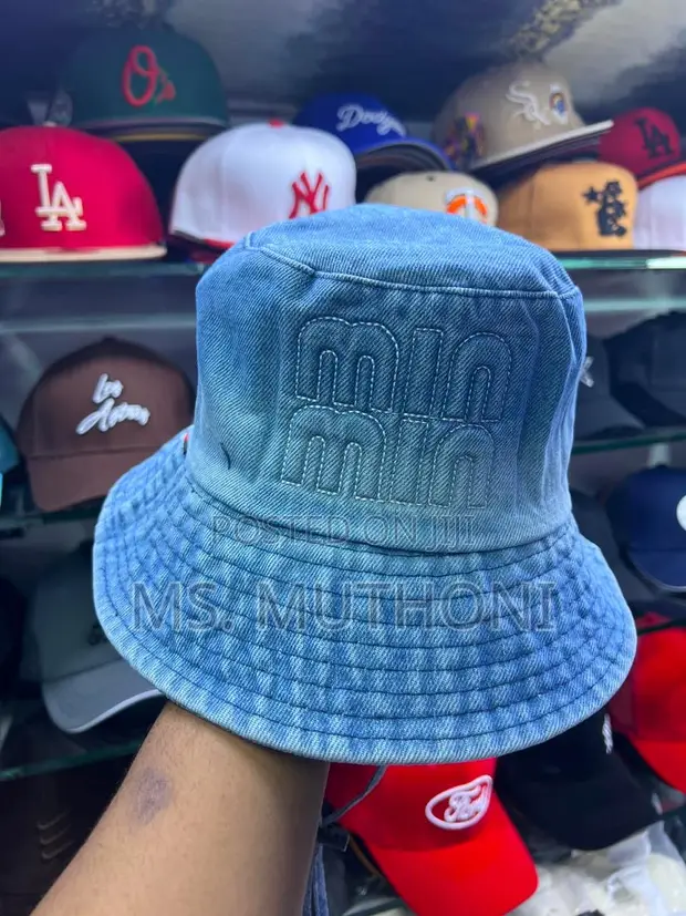 Min Min Washed Denim Bucket Hat for sale - Ms. Muthoni ▷ Price