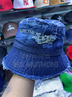 Patched Washed Denim Bucket Hats