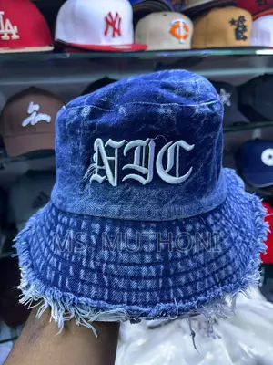 Patched Washed Denim Bucket Hats