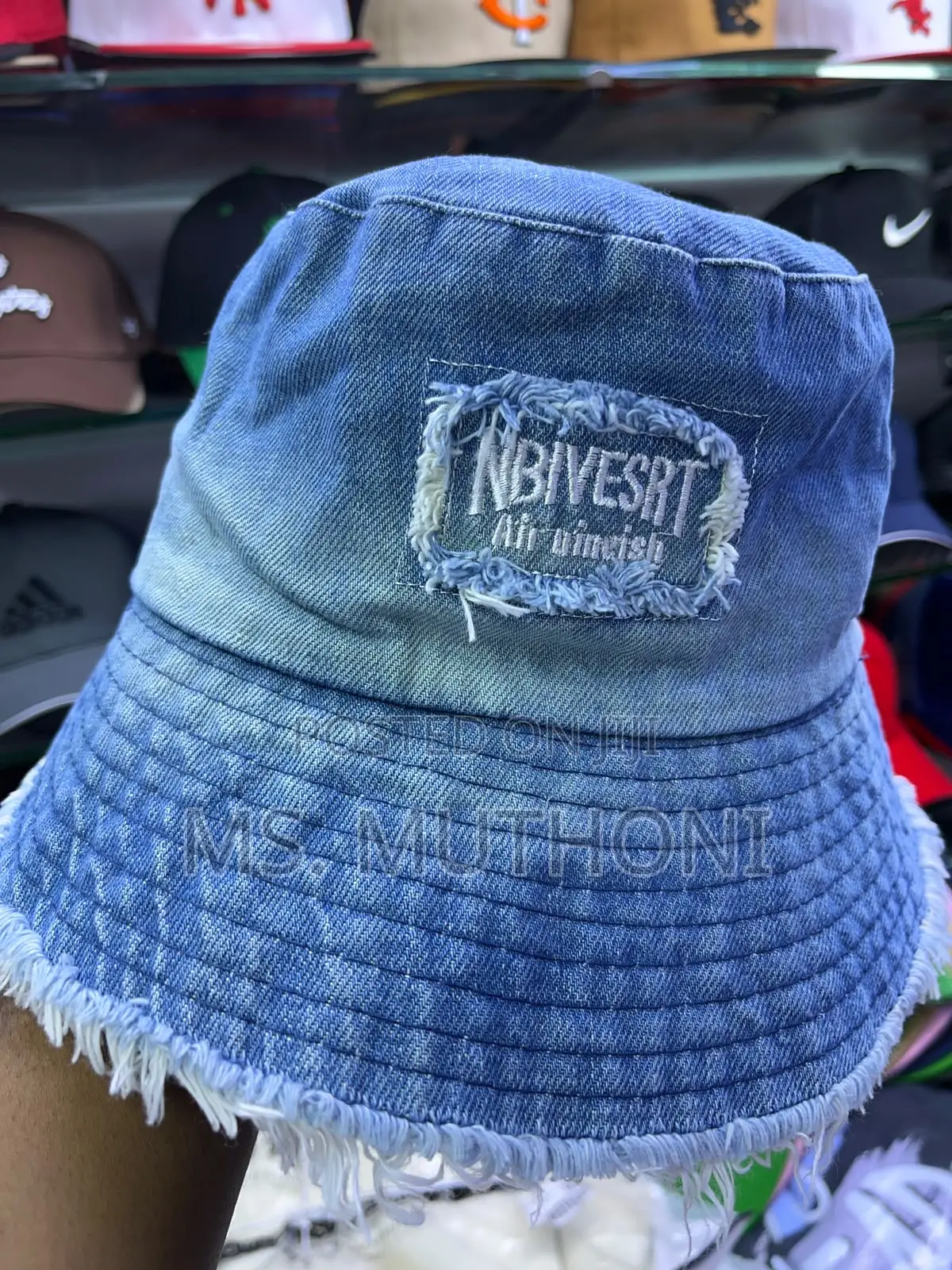 Patched Washed Denim Bucket Hats