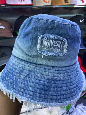 Patched Washed Denim Bucket Hats