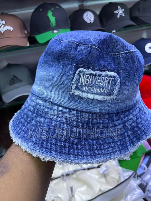 Patched Washed Denim Bucket Hats - thumbnail 4