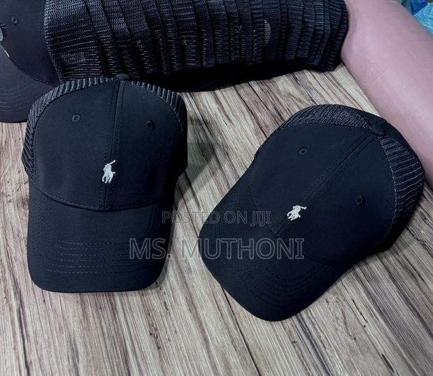 Polo / Puma / Prada Black Baseball Caps With a Breathable Mesh
