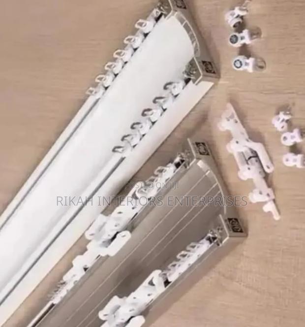Double Aluminum Curtain Rails Twin Rails Environmental Friendly