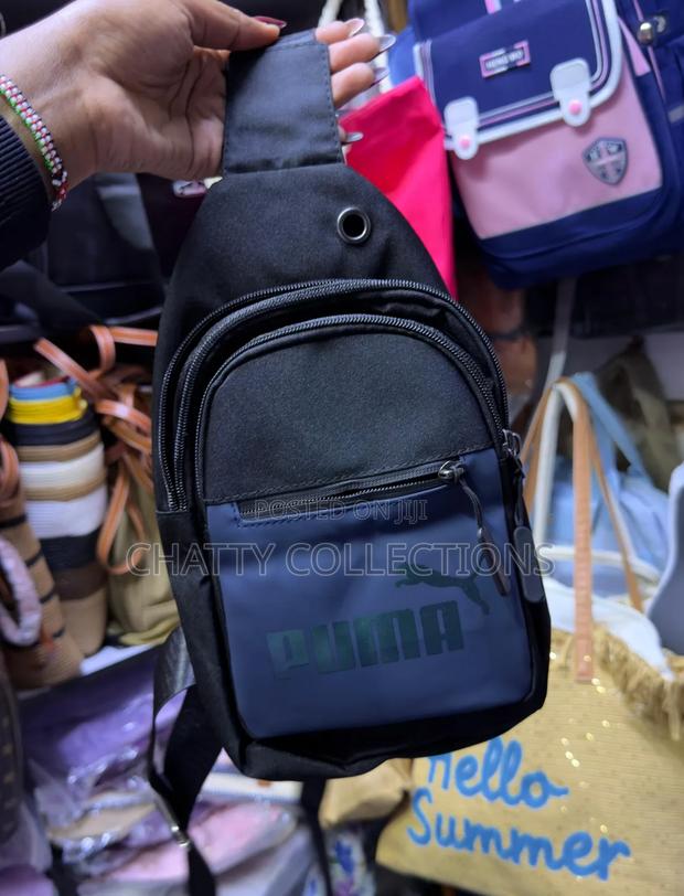 Black and Navy Blue Puma Unisex Shoulder Crossbody Sling Chest Bags