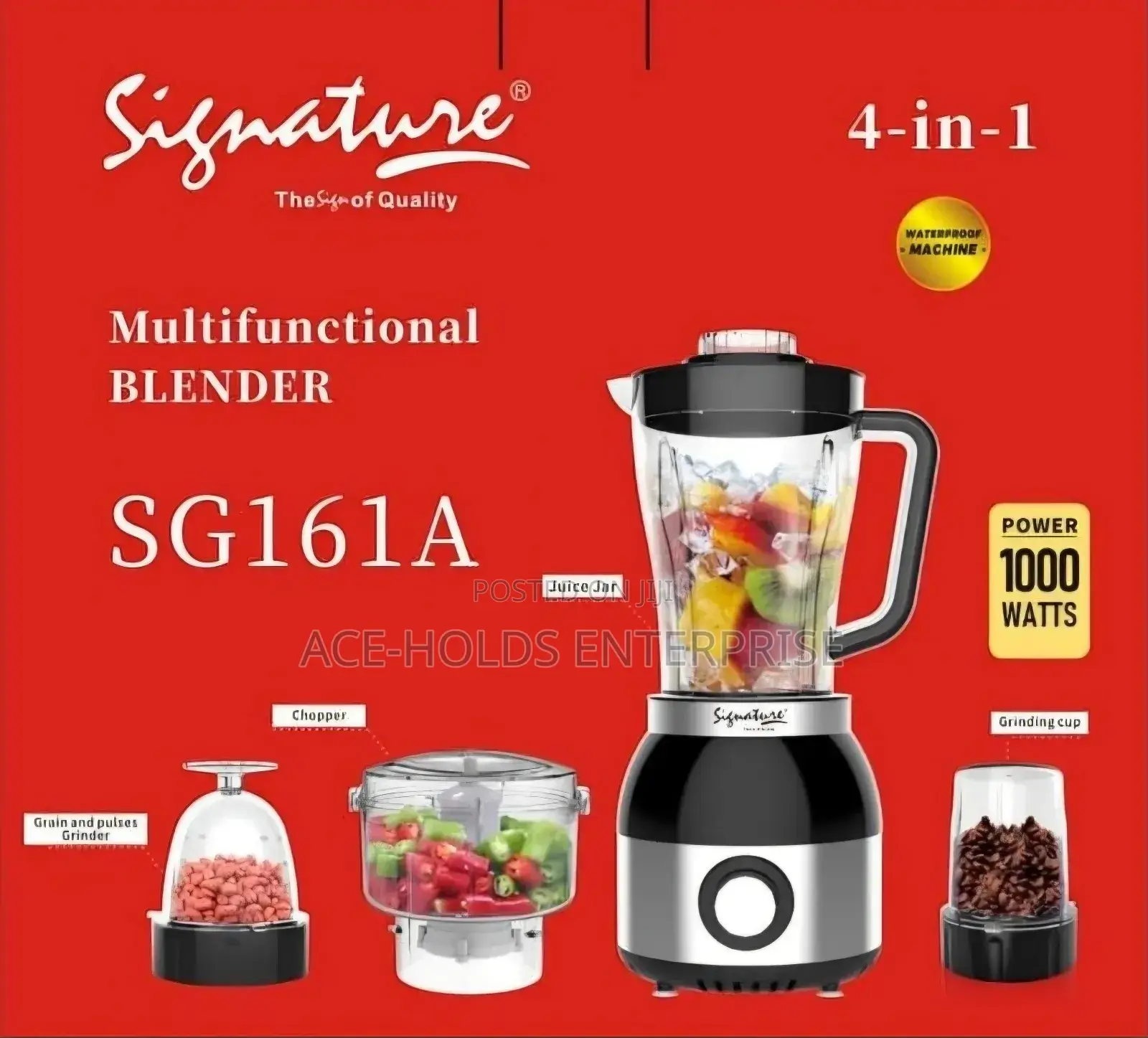 4 in 1 Signature Multifunctional Electric Blender - 100watts (Sg161a)