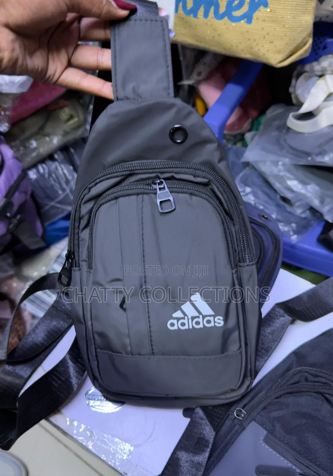 Gray Adidas Unisex Shoulder Crossbody Sling Chest Bags