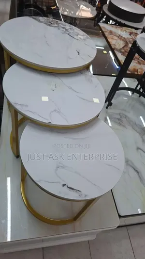 Executive Luxurious 3 in 1 Pure Marble Stone Coffee Nesting Table Set