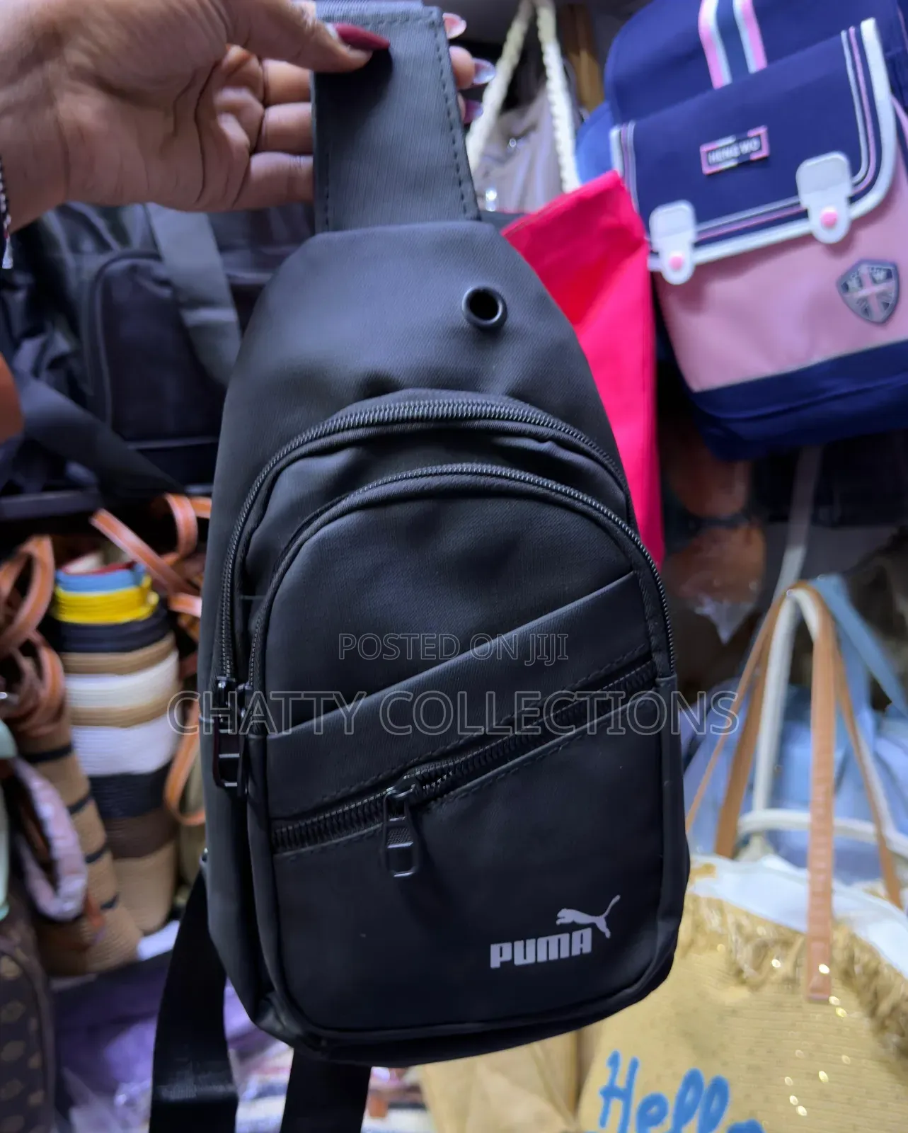 Black Puma Unisex Shoulder Crossbody Sling Chest Bags