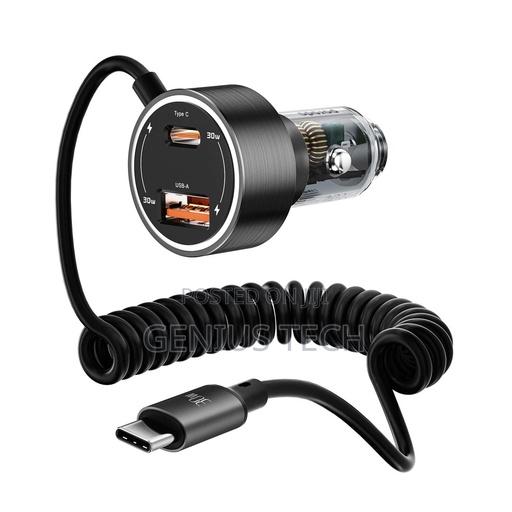 Porodo 60w Car Charger – Dual Port Fast Charging Usb-C Usb-A