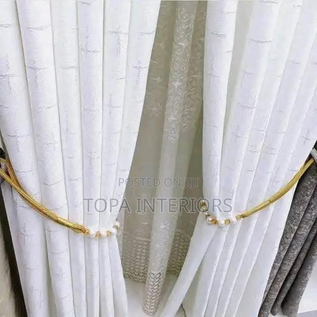 Classic White Curtains for a Bright Living Room Window Drapes