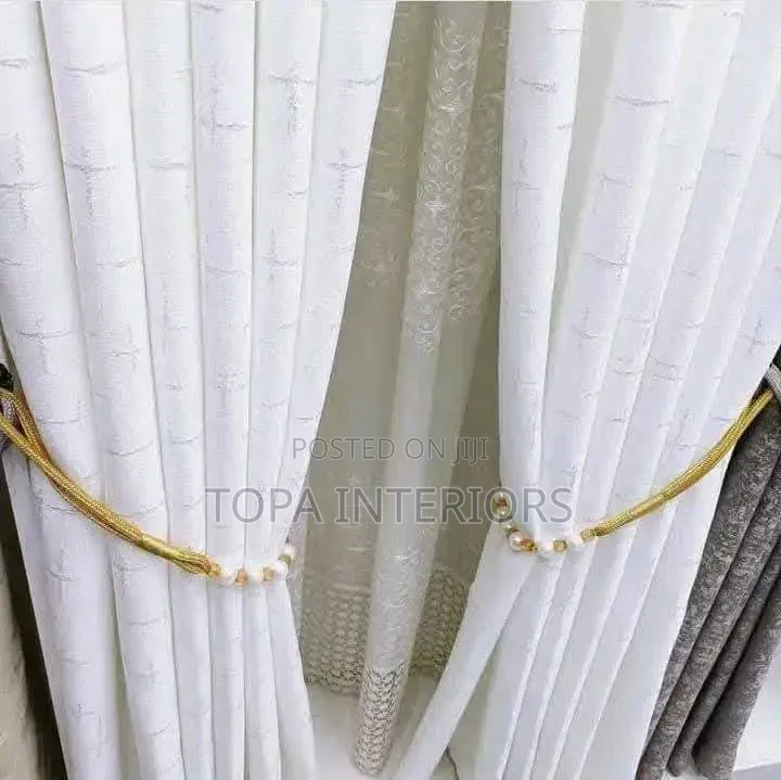 Classic White Curtains for a Bright Living Room Window Drapes