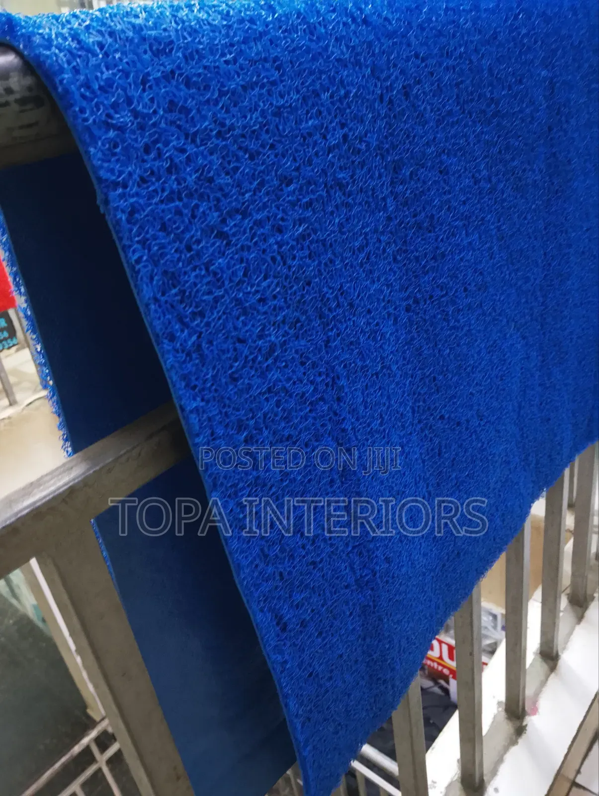 Blue Antislip Rubber Coil Mats for Outdoor and Indoor Spaces