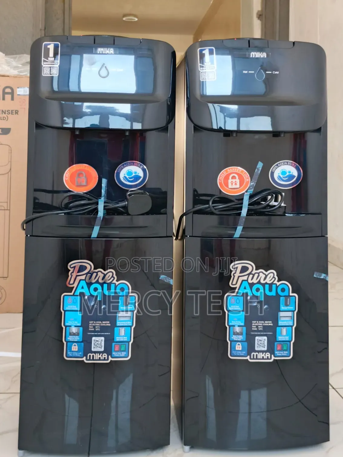 Mika Black Hot Cold Water Dispenser