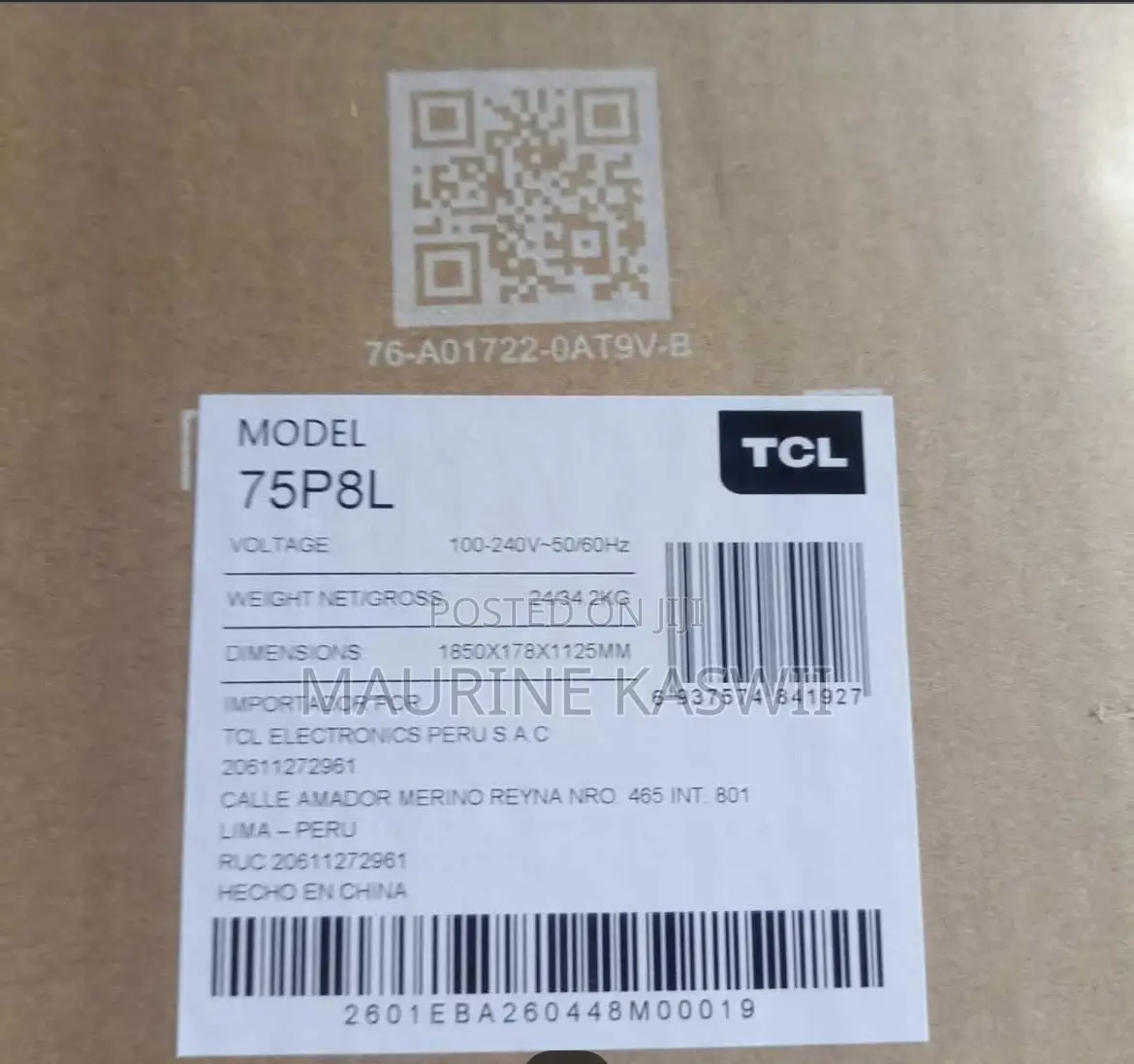 TCL 75”P8l Premium Qd Miniled Google