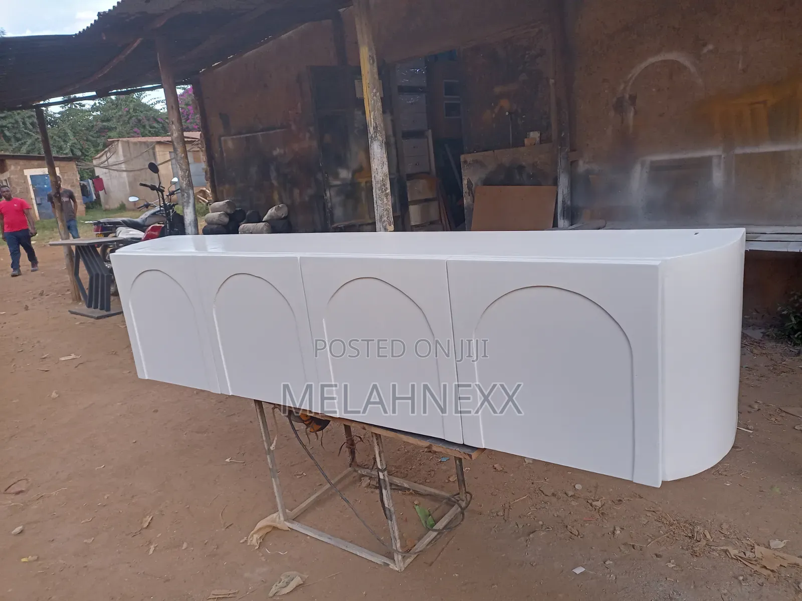 All White Floating Tv Stand