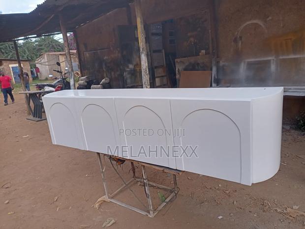 All White Floating Tv Stand