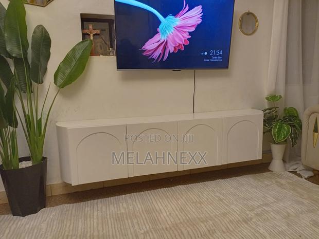All White Floating Tv Stand - thumbnail 11
