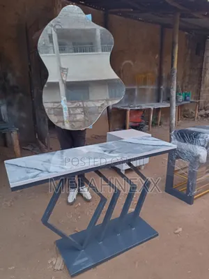 Console Table White Grey Marble Top
