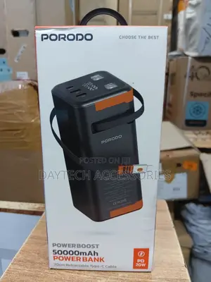 Porodo Power Boost 50000mah Power Bank Pd 20w - Black