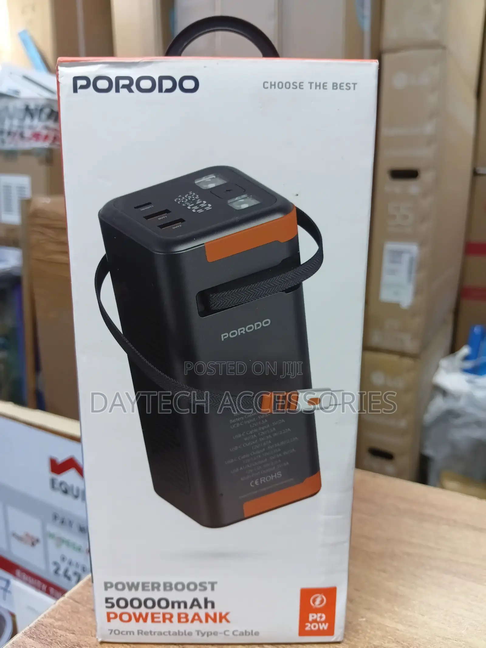 Porodo Power Boost 50000mah Power Bank Pd 20w - Black