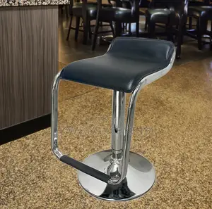 Bar Stool: Rotating Leather Stool With Footrest