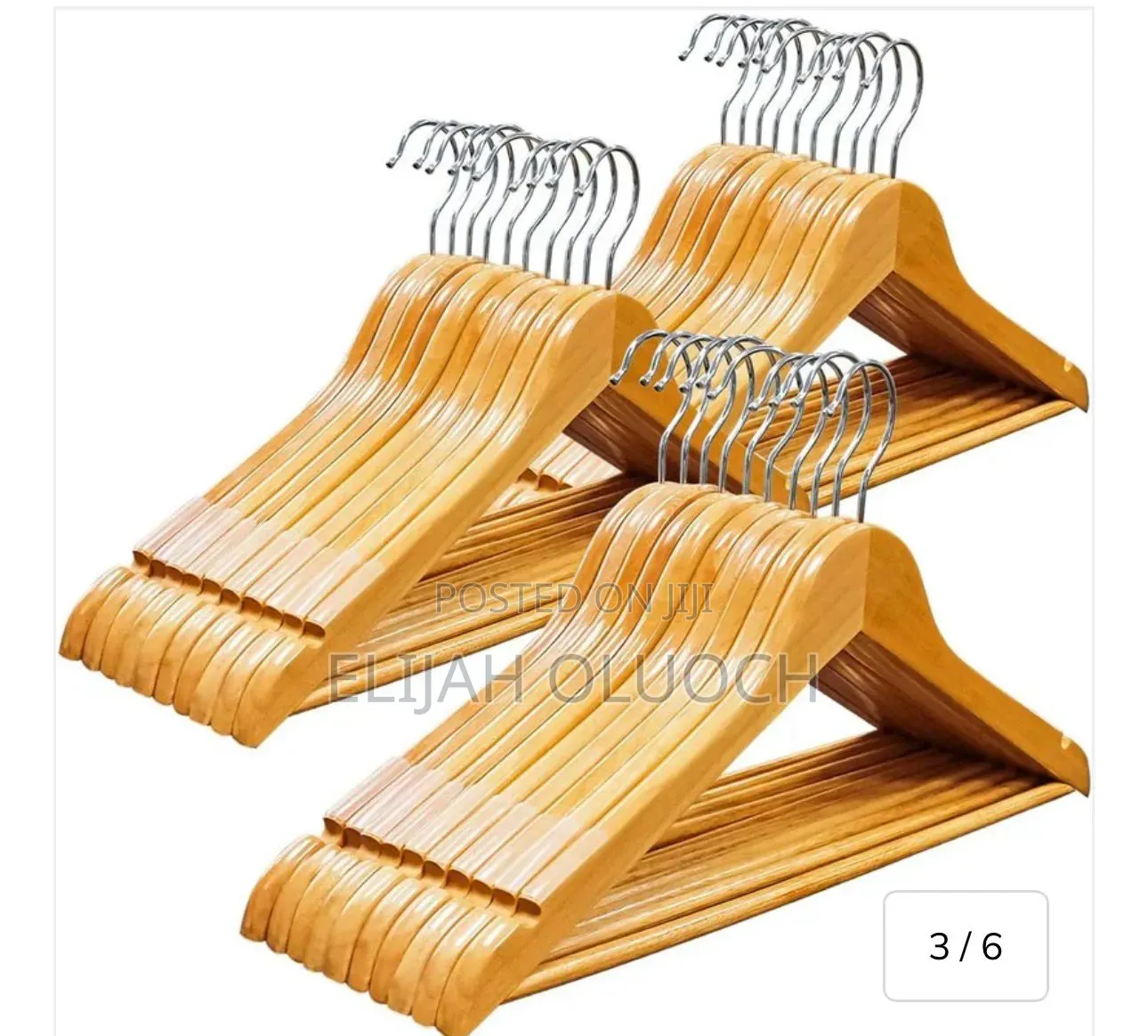 Premium Wooden Cloth Coat Hangers (10 Pack) – Non Slip Suit Shirt